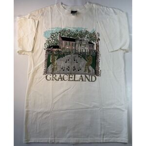 Vintage Graceland Elvis Presley Diamond Dust XL Single Stitch Made USA